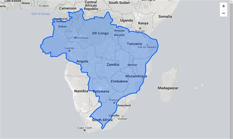 distance between brazil and south africa